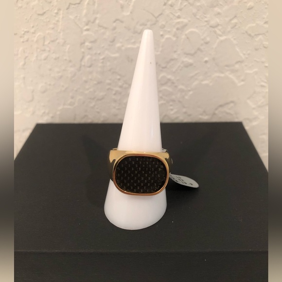 NEW MEN’S GOLD STAINLESS STEEL PLATED RING BY EDFORCE WITH TAG SIZE 10 - Picture 1 of 2